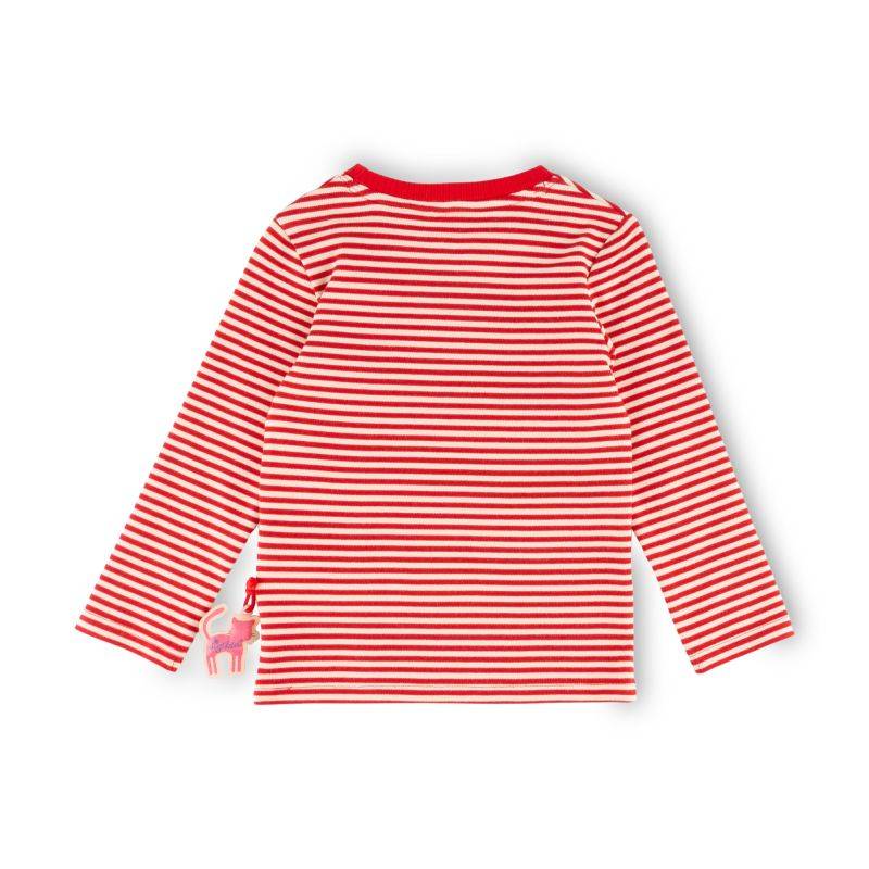 Sigikid Kinder Langarmshirt Katze, rot-weiß geringelt Discount Store für neue Produkte
