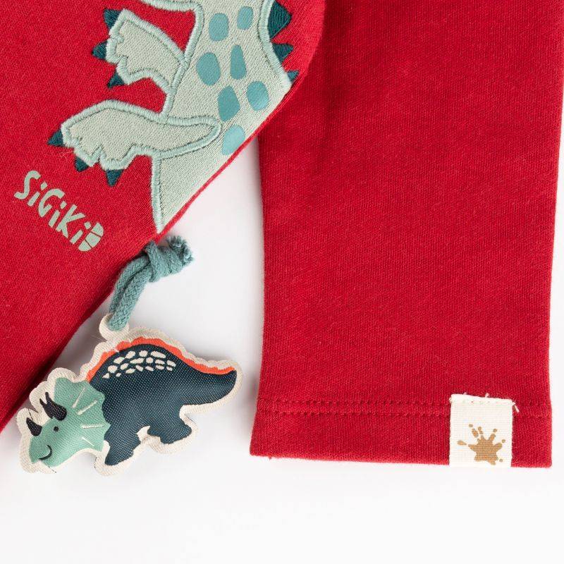 Sigikid Baby Langarmshirt Dino, dunkelrot Im Verkauf