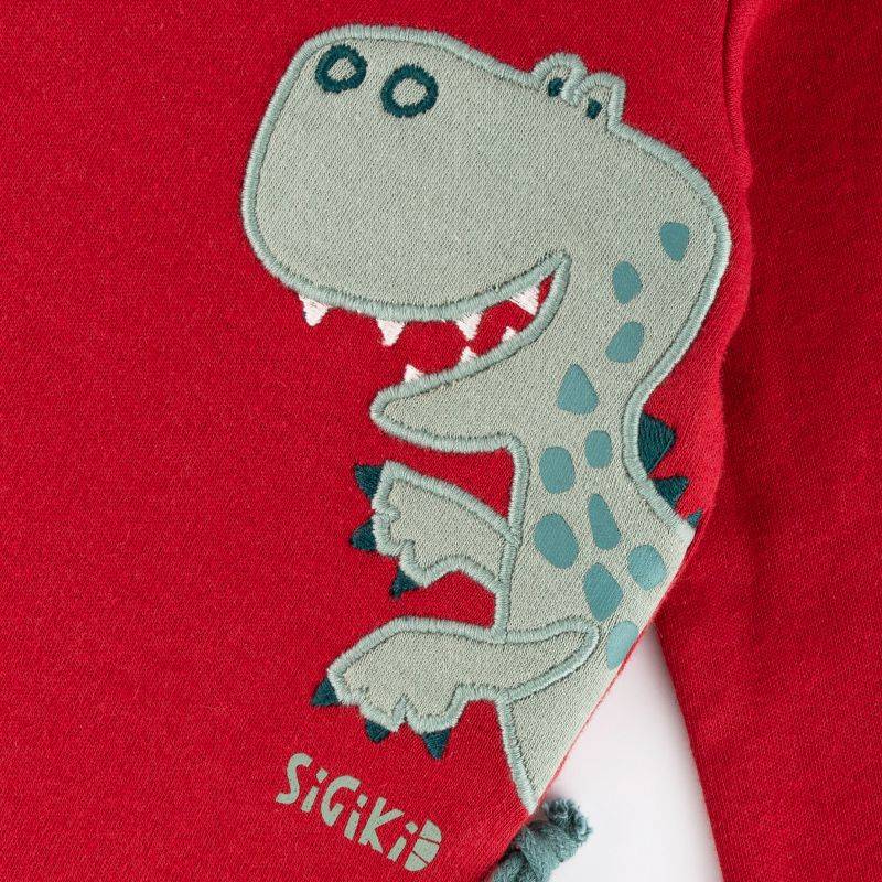 Sigikid Baby Langarmshirt Dino, dunkelrot Im Verkauf