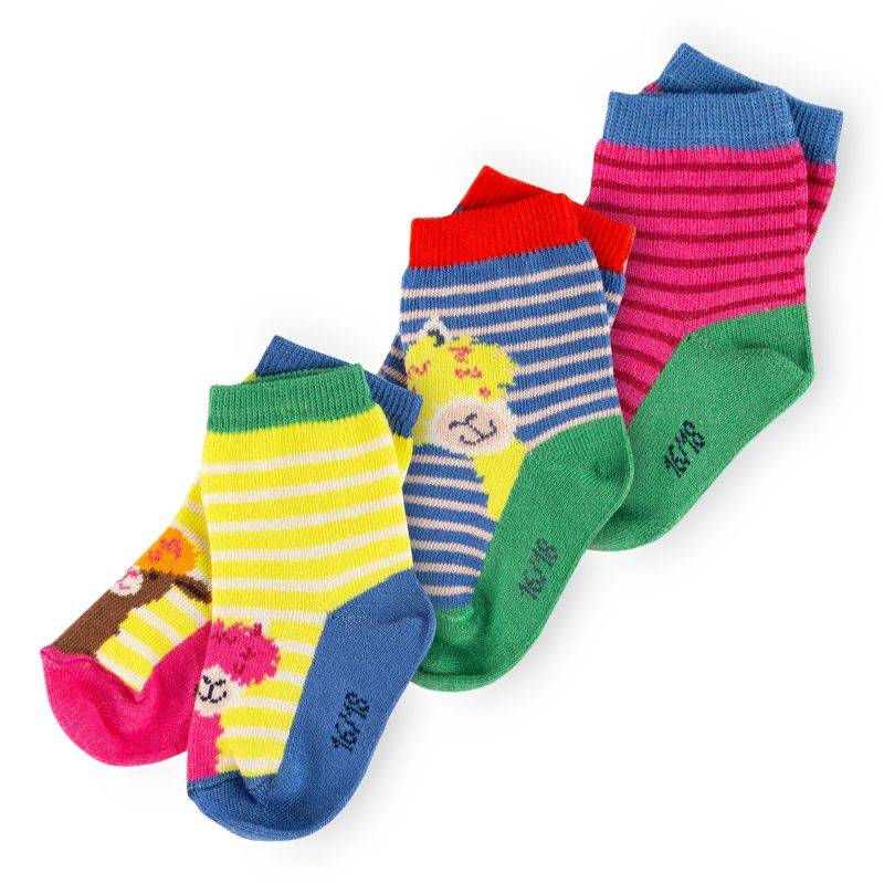 Sigikid Kinder 3er Socken-Set, Lama, bunt zollfrei