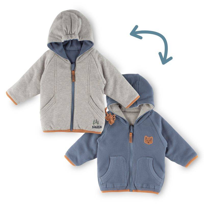 Sigikid Baby Wendejacke wattiert, blau oder grau Schlussverkauf
