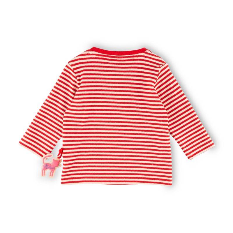 Sigikid Baby Ringel Langarmshirt mit Katzen Motiv, rot-weiß Fabrik Onlineshop