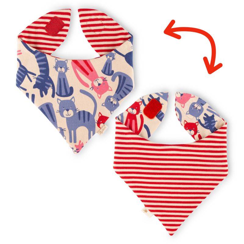 Sigikid Baby Wende Halstuch, Katzenprint oder rot-weiß geringelt Sonderangebot