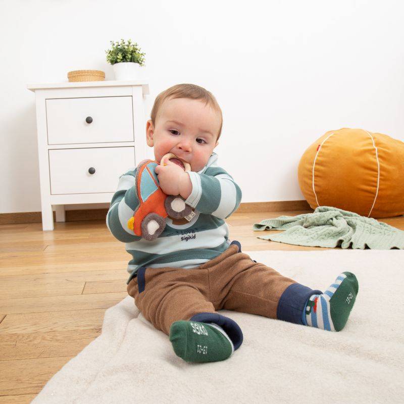 Sigikid Baby Knistergreifling Auto, Green Collection Kostenlose Rückgabe