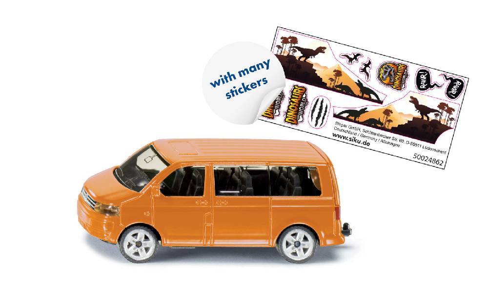 Siku VW Multivan mit Dino-Stickern 10107000011 Lagerräumung