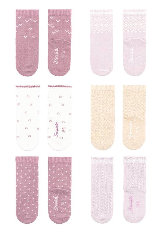 Sterntaler Socken 6er Pack Herzen aus Baumwoll-Mischgewebe Valentinstagsangebot