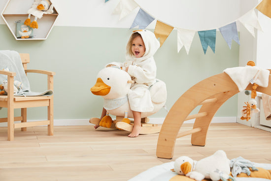 Sterntaler Kinder Bademantel Ente Edda mit Kapuze in ecru im Angebot