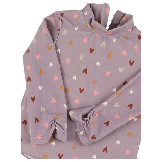 Sterntaler Langarm-Schwimmshirt in lila mit Herzchen Muster Versandkostenfrei