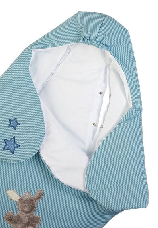 Sterntaler Einschlagdecke wattiert Esel Emmi aus Jersey, Blau Bis zu 60% Rabatt