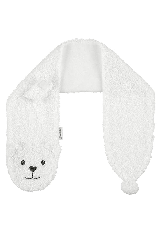 Sterntaler Kinderschal aus Teddyplüsch mit Tiergesicht Eisbär Black Friday