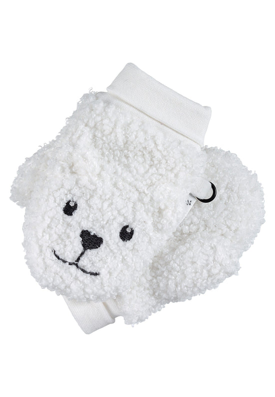 Sterntaler Fäustling aus Teddyflausch mit Tiergesicht Eisbär Cyber Monday