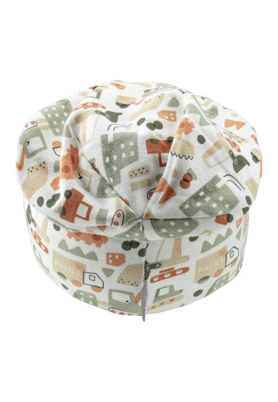 Sterntaler Beanie aus Sweat bedruckt mit Baustellen-Motiv Preisnachlass