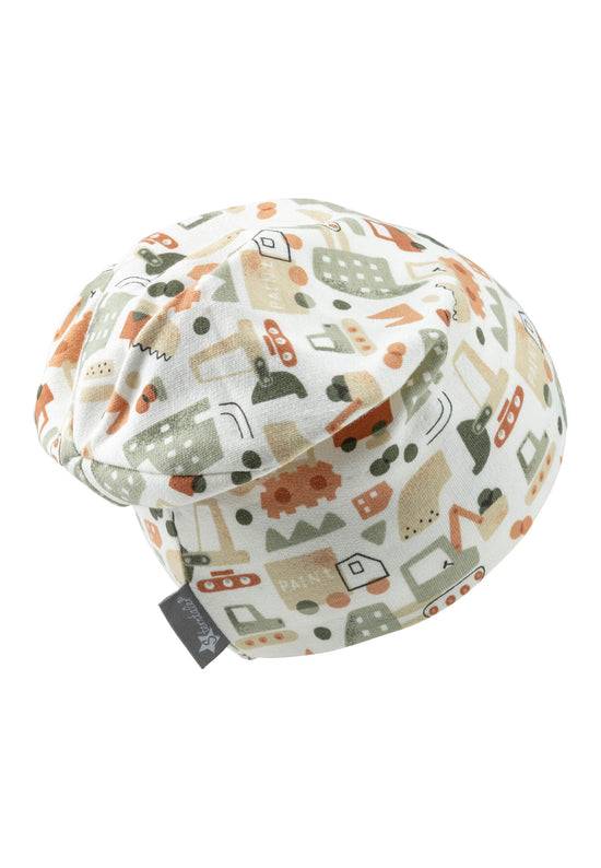 Sterntaler Beanie aus Sweat bedruckt mit Baustellen-Motiv Preisnachlass