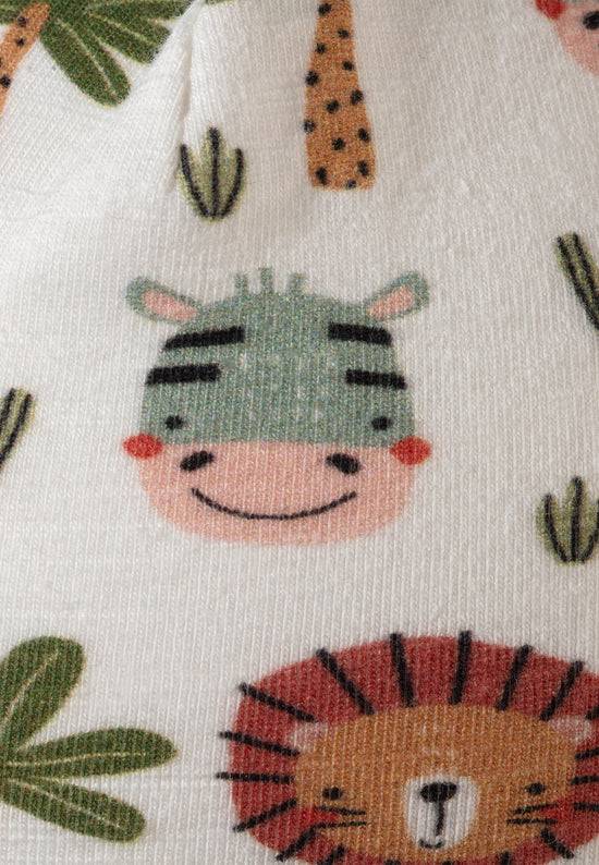 Sterntaler Beanie bedruckt mit niedlichen Safari-Tieren in ecru Saisonschlussverkauf