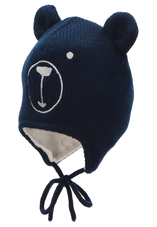 Sterntaler Strickmütze aus Wolle (Merino) mit Bärengesicht Tiefpreis