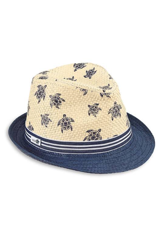 Sterntaler Strohhut mit "Turtle" Print und gestreiftem Band Letzter Tag
