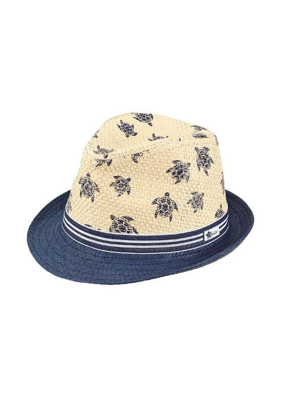 Sterntaler Strohhut mit "Turtle" Print und gestreiftem Band Letzter Tag