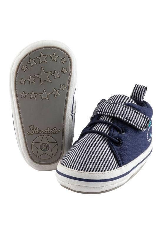 Sterntaler Babyschuh Marine aus Materialmix mit Stickerei Wal 50% Rabatt mit kostenlosem Versand