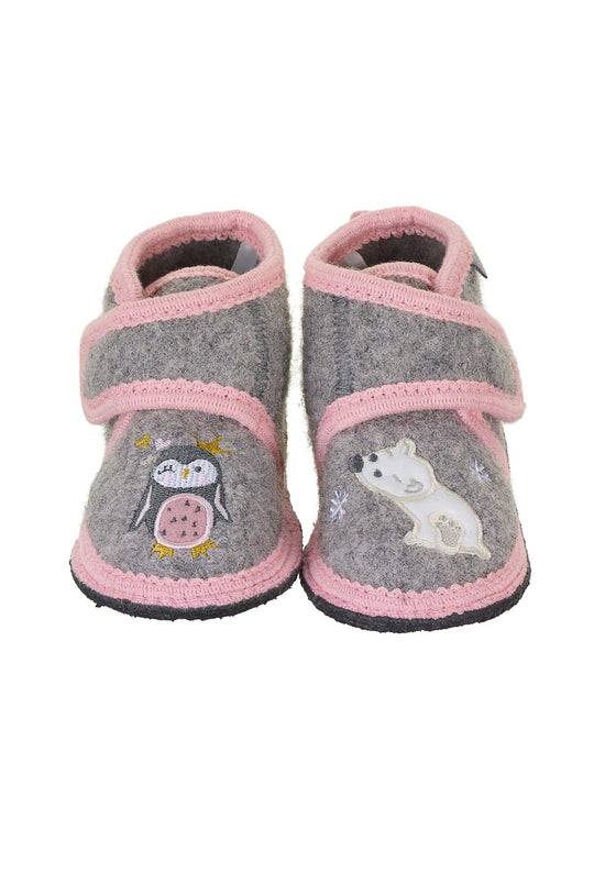 Sterntaler Hausschuhe Pinguin&Eisbär mit Klettverschluss,Grau Verkauf