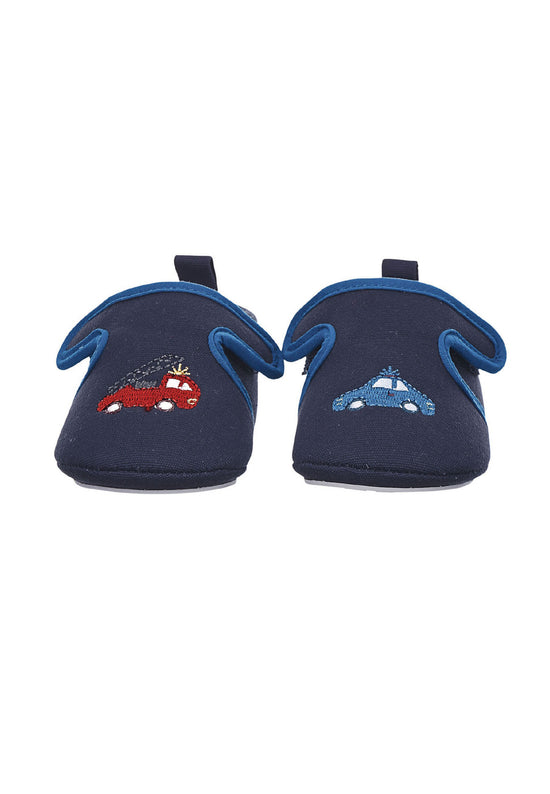 Sterntaler Baby-Krabbelschuh Auto aus Canvas in Marine Blitzverkäufe
