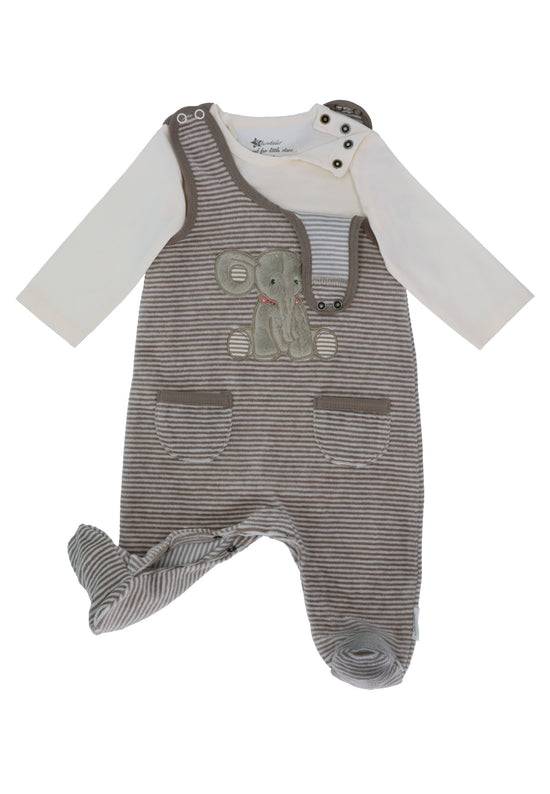 Sterntaler Baby Strampler aus Nicki, Motiv Elefant Eddy, Grau Lagerräumung