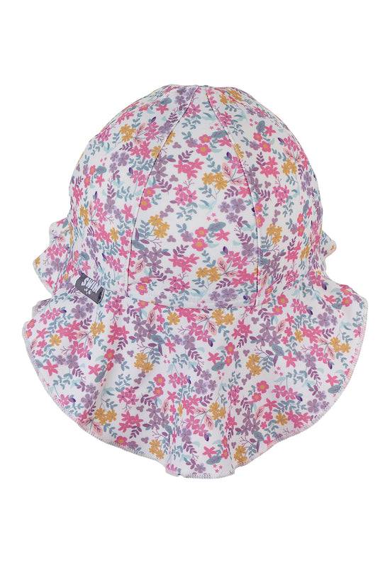 Sterntaler Schirmmütze mit Nackenschutz bedruckt mit Blumen zollfrei