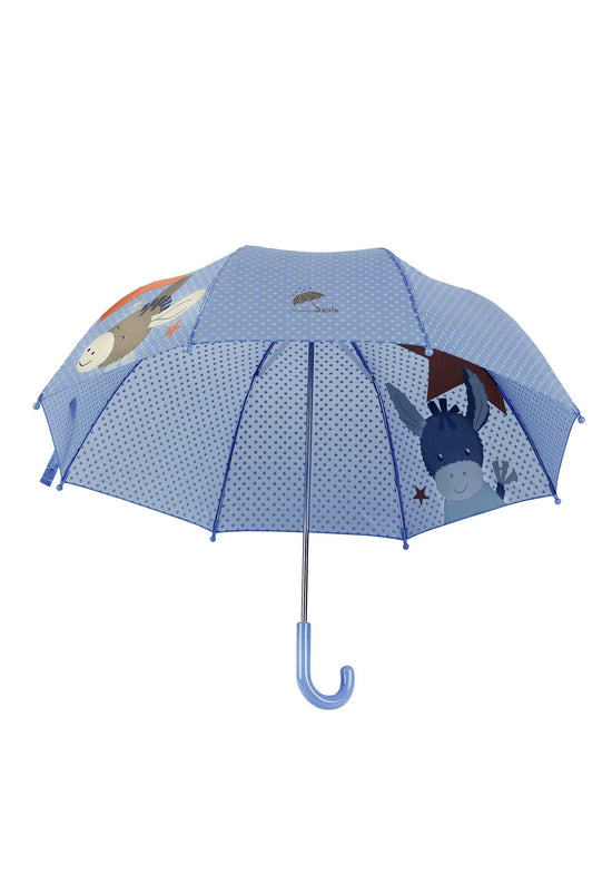 Sterntaler Kinder Regenschirm Esel Emmi Blau, Grau und Orange Schlussverkauf