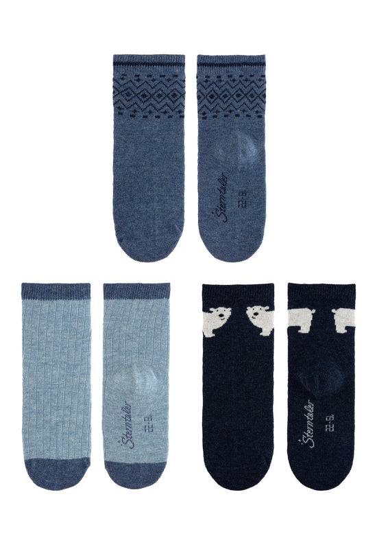 Sterntaler Socken 3er Pack Norweger-, Rippenmuster und Eisbär Black Friday Preise