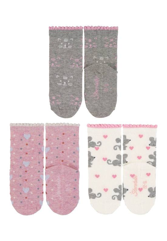 Sterntaler Socken im 3er-Pack Katzengesicht, Herz und Maus 50% Rabatt für begrenzte Zeit