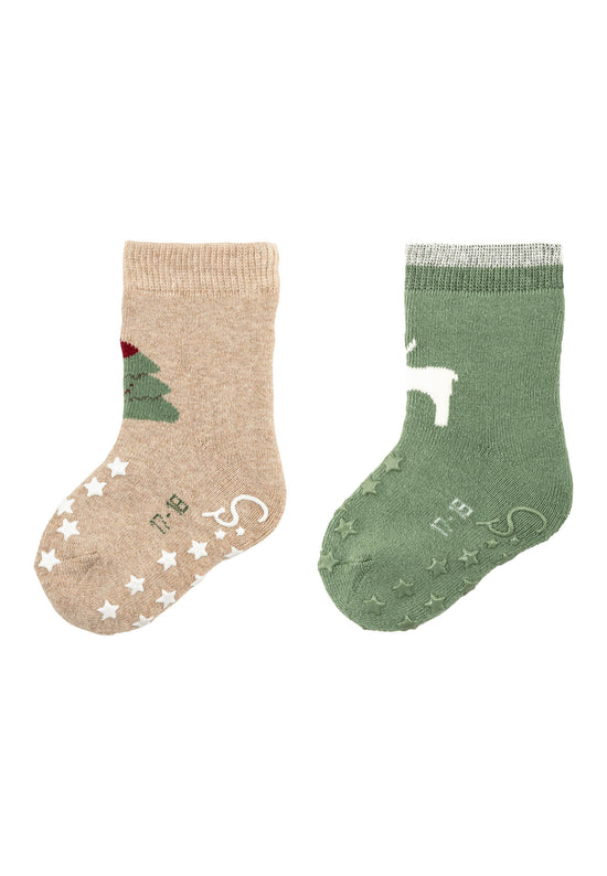 Sterntaler ABS Socken Weihnachten im 2er-Pack, rutschfeste Sohle