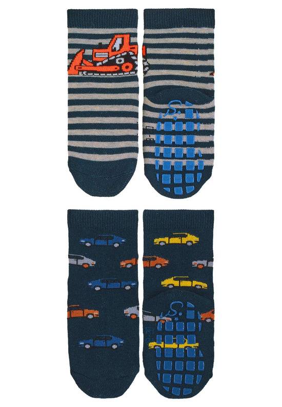 Sterntaler ABS-Socken 2er-Pack Bagger und Autos in Marine Günstig kaufen