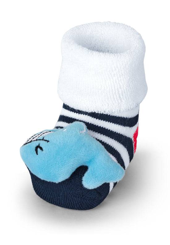 Sterntaler Baby Rasselsocken Wal in Marine mit Ringel Blitzangebot