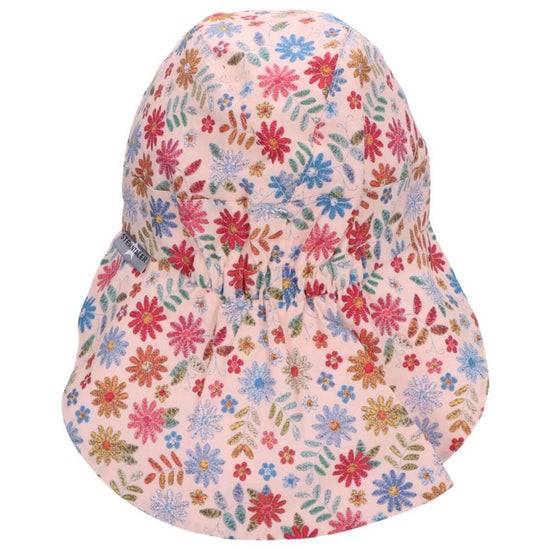 Sterntaler Schirmmütze in Rosa, Nackenschutz und Blumen Print Zeitbegrenzte Promotion