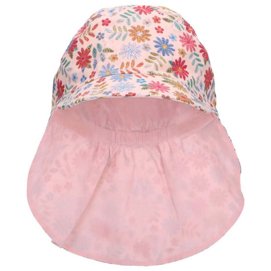 Sterntaler Schirmmütze in Rosa, Nackenschutz und Blumen Print Zeitbegrenzte Promotion