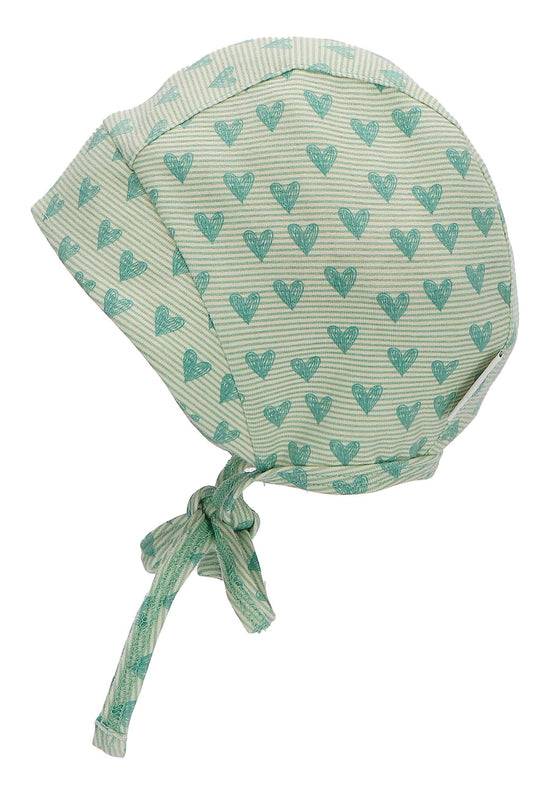 Sterntaler Häubchen mit Herzen Print aus Jersey und Bindeband Fabrik Onlineshop