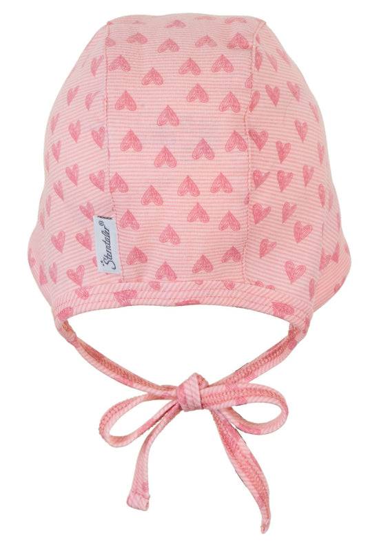 Sterntaler Häubchen mit Herzen Print aus Jersey und Bindeband Fabrik Onlineshop