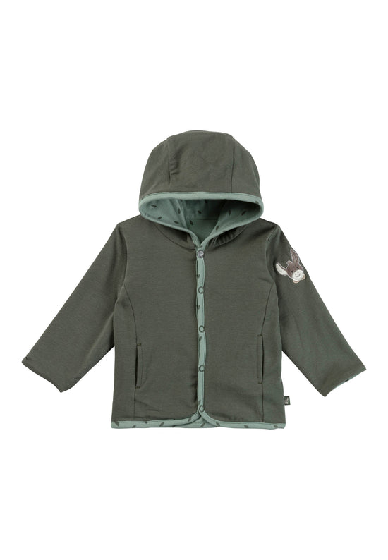 Sterntaler Wendejacke aus Baumwolljersey mit Blätterdruck Räumungsverkauf