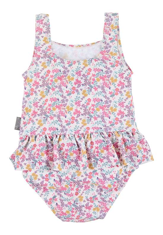 Sterntaler Kinder Badeanzug bedruckt mit Blumen in ecru Riesige Rabatte