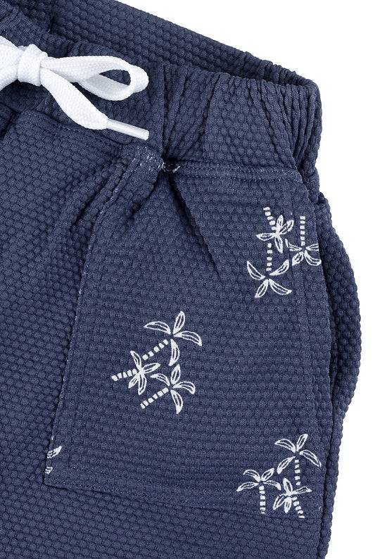 Sterntaler Kinder Badeshorts bedruckt mit Palmen in blau zollfrei