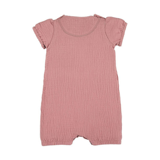 Sterntaler Playsuit in Zartrosa oder Hellrot mit Puffärmelchen Outlet