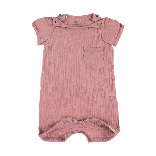 Sterntaler Playsuit in Zartrosa oder Hellrot mit Puffärmelchen Outlet