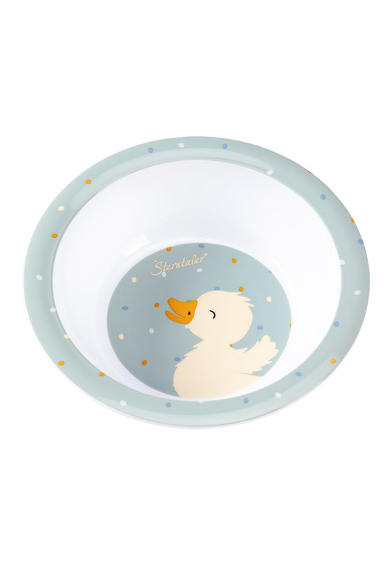 Sterntaler Kinderschale mit Motiv von Ente Edda in steingrün Fabrikpreis