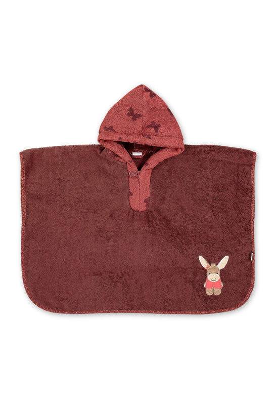 Sterntaler Poncho Esel Emmily mit Stickmotiv in Dunkelrot Kostenloser Versand international