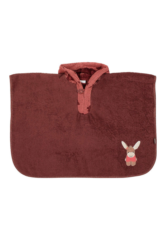 Sterntaler Poncho Esel Emmily mit Stickmotiv in Dunkelrot Kostenloser Versand international