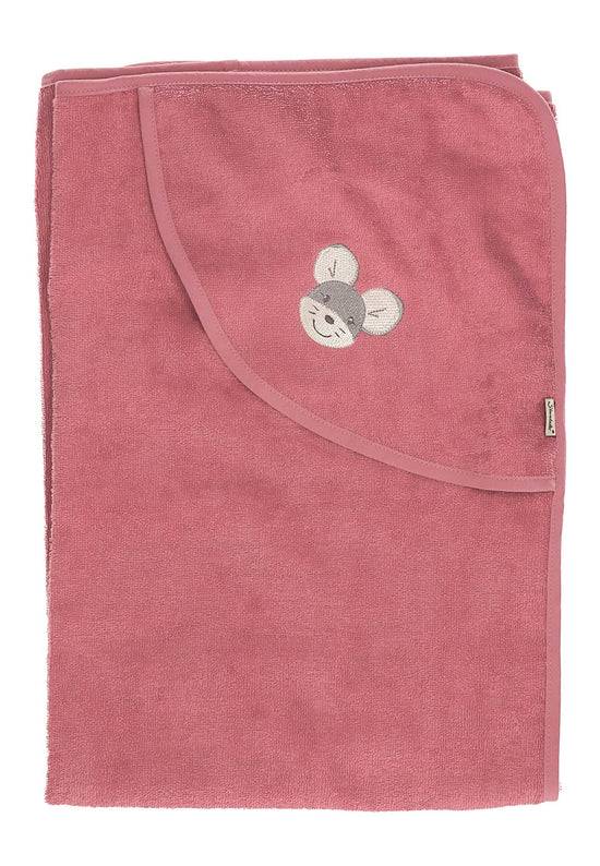 Sterntaler GOTS Badetuch 100x100 Maus Mabel aus Frottee, Rosa zollfrei