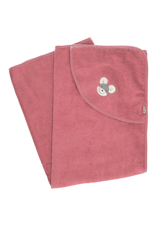 Sterntaler GOTS Badetuch 100x100 Maus Mabel aus Frottee, Rosa zollfrei
