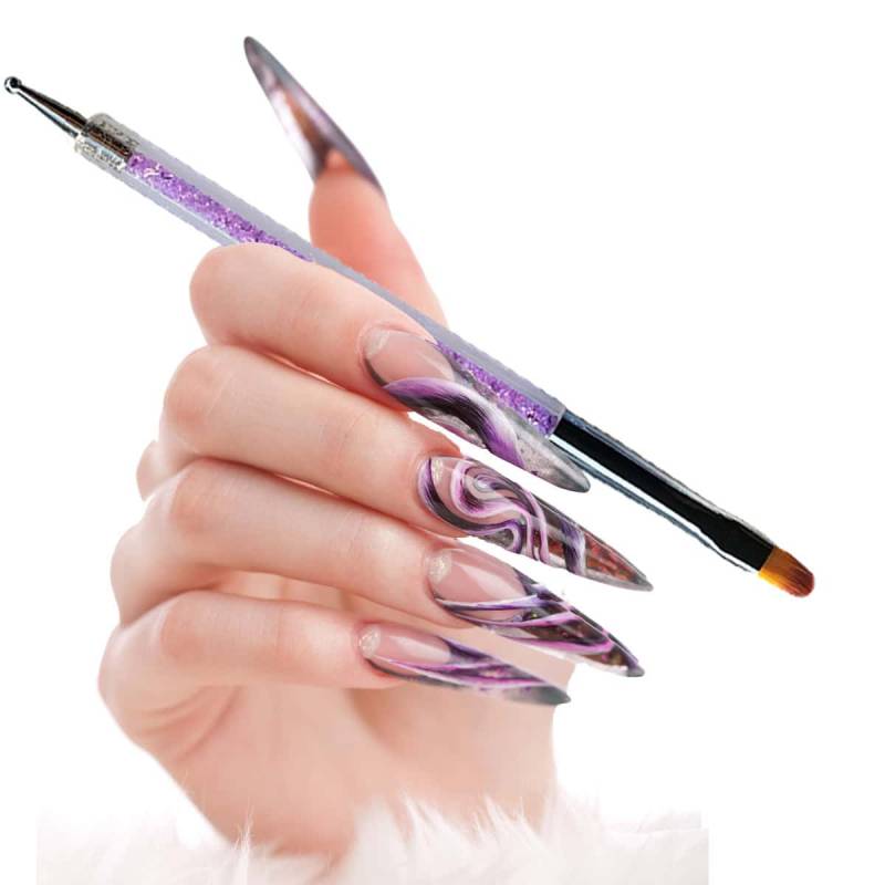Sun Garden Nails Spot Swirl Dotting Tool & Gelpinsel aus Rotmarderhaar - Rounded 2in1 Im Verkauf