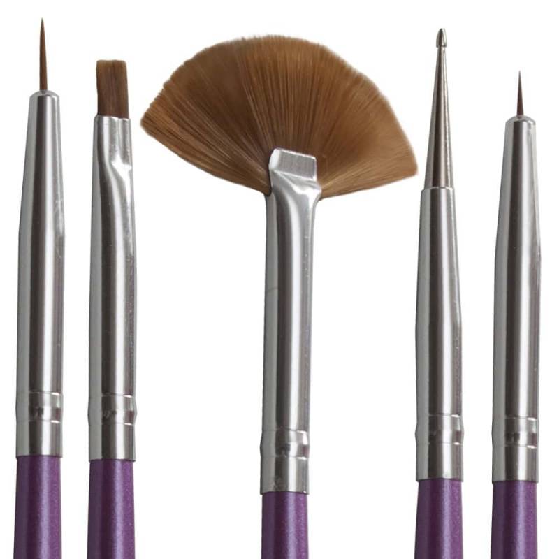 Sun Garden Nails 5 tlg. Set Gelpinsel & Nailart Pinsel aus Kunsthaar 2025