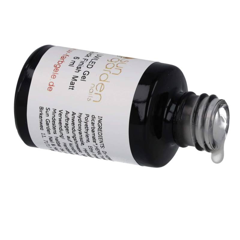 Sun Garden Nails 6ml UV Gel Matt Look Finish Klar - Pinselflasche Letzte 2 Tage