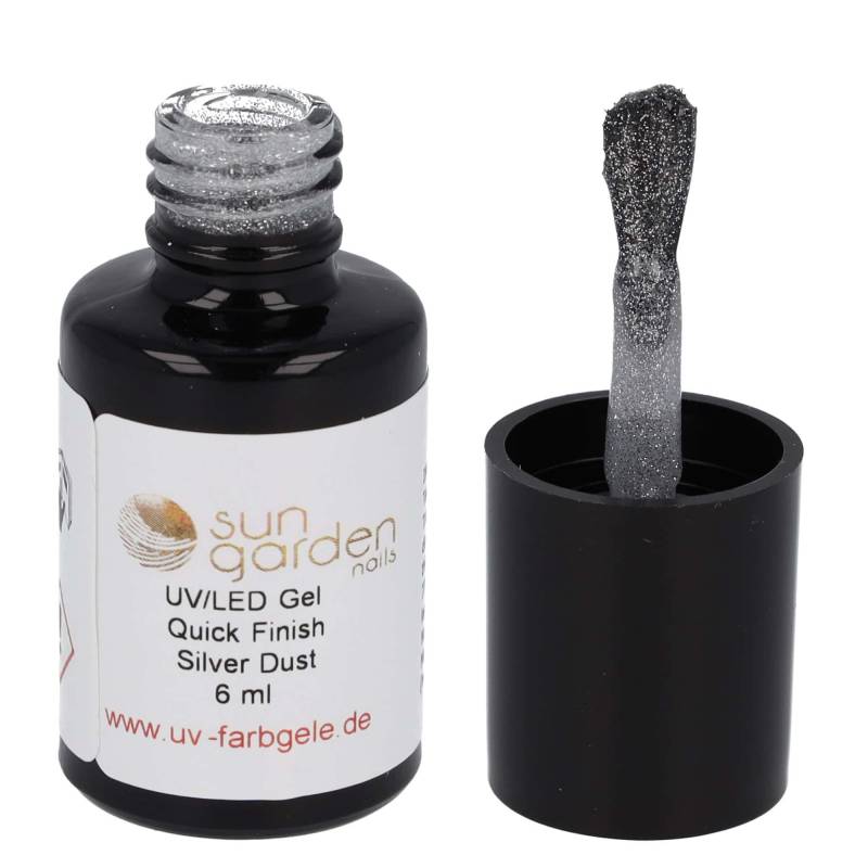 Sun Garden Nails 6ml UV Gel Quick Finish Pinselflasche - Silver Dust Zeitbegrenzte Promotion